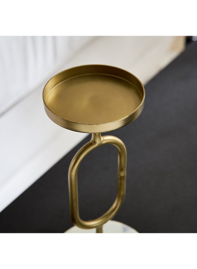 Home Box Blake Metal Candle Stand with Marble Base - 10x10x22 cm - Image 3